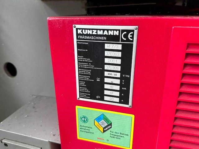 2001 kunzmann wf7/3 cnc freesmachine - afbeelding 12 van  14
