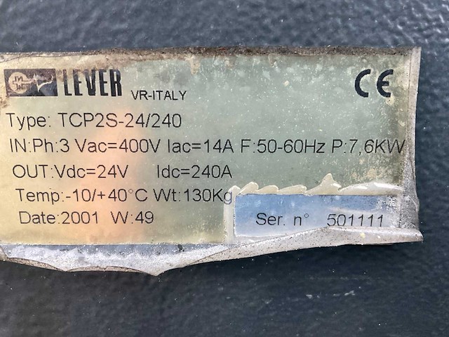 2001 lever tcp2s 24/240 acculader - afbeelding 8 van  8