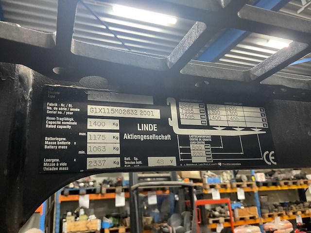 2001 linde r14 reach truck - afbeelding 5 van  8