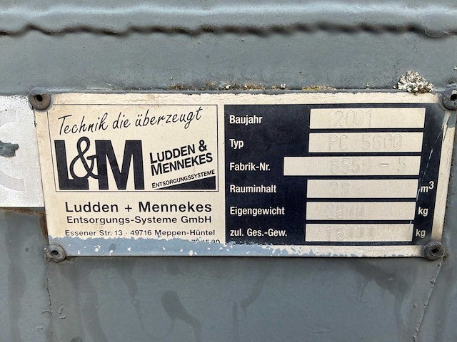2001 ludden + mennekes pc 5600 afvalcontainer - afbeelding 1 van  4