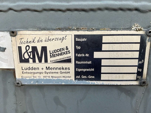 2001 ludden + mennekes pc 5600 afvalcontainer - afbeelding 6 van  9