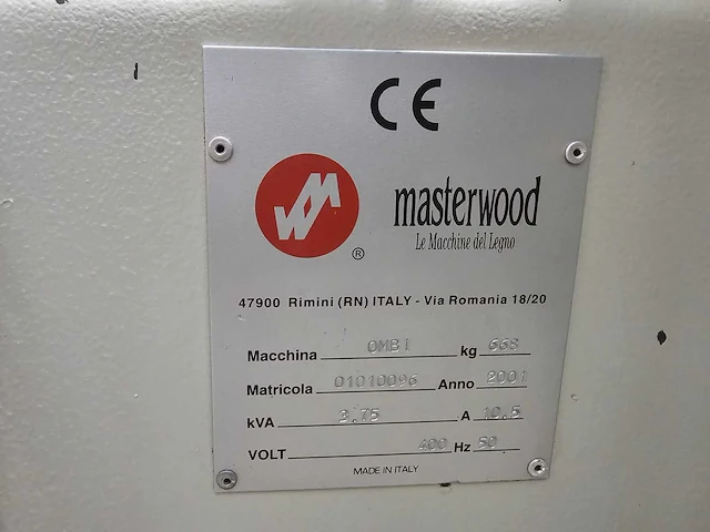 2001 masterwood omb1 ponsmachine - afbeelding 6 van  6