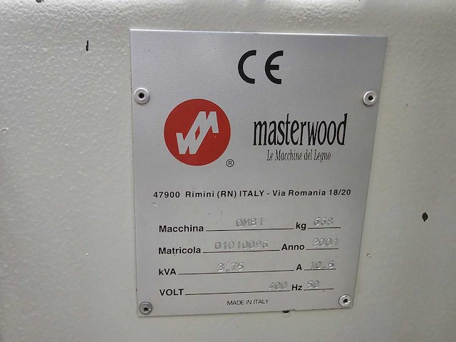 2001 masterwood omb1 ponsmachine - afbeelding 4 van  4