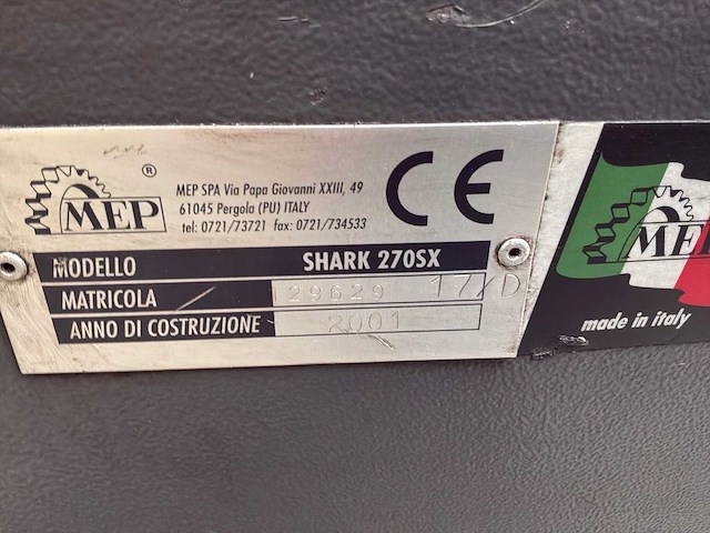 2001 mep shark 270sx metalen horizontale bandzaagmachine - afbeelding 9 van  9