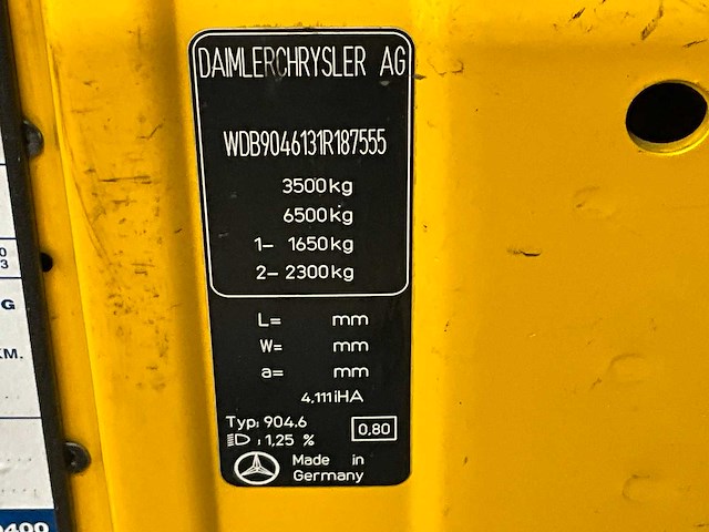 2001 mercedes-benz sprinter 416 cdi bedrijfswagen - afbeelding 19 van  22