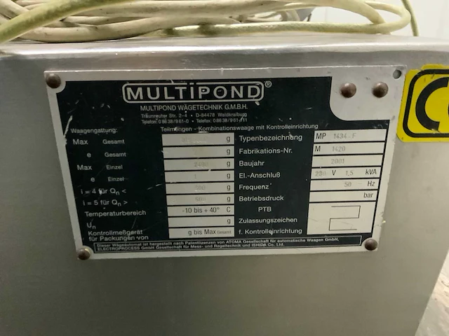 2001 multipond mp 1434-f multihead weger - afbeelding 6 van  7