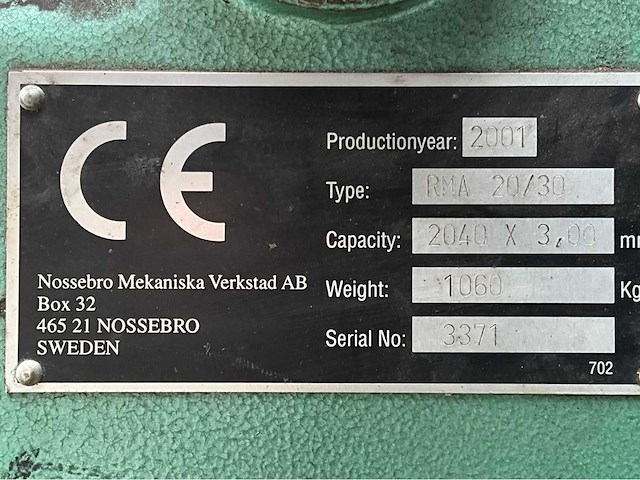 2001 nessebro rma 20/30 drie rollenwals - afbeelding 2 van  10