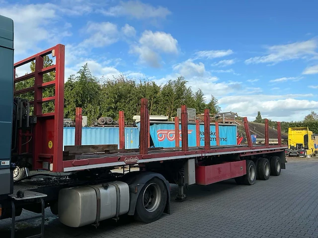 2001 nooteboom ovb-55-03v uitschuifbare vlakke trailer 29 meter - afbeelding 1 van  29
