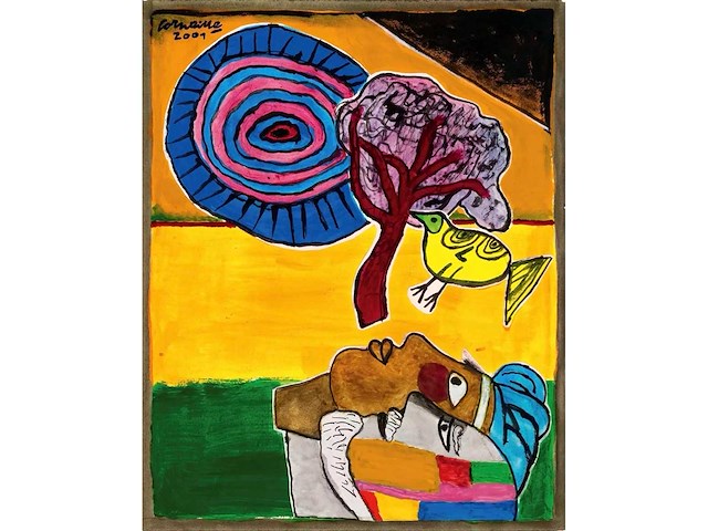 2001 offset print corneille ‘la peintre et sa muse’ - afbeelding 1 van  2