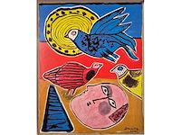 2001 offset print corneille ‘tete pensive au milieu’ - afbeelding 1 van  2