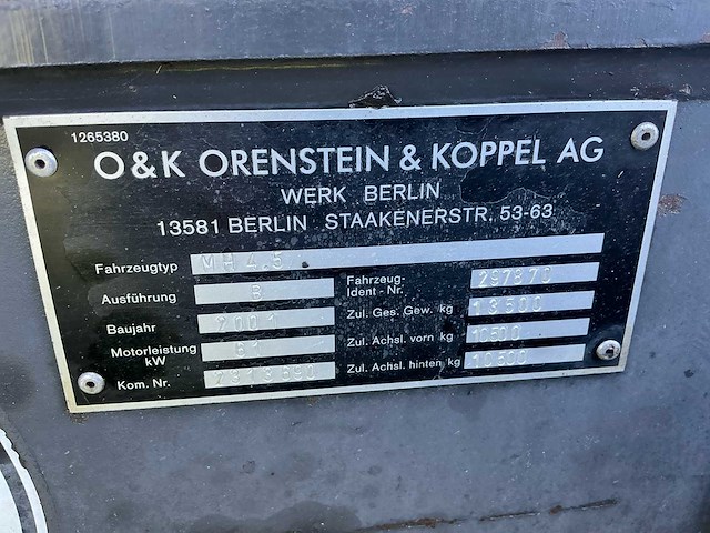 2001 o&k mh4.5 banden graafmachine - afbeelding 23 van  40