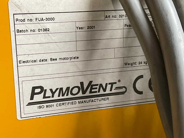 2001 plymovent fua-3000 lasdampafzuiginstallatie - afbeelding 6 van  7