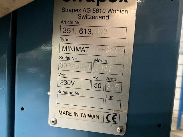 2001 strapex minimat tp-301ce banden omsnoeringsmachine - afbeelding 5 van  5