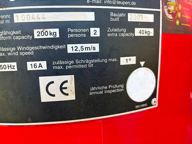 2001 teupen leo 36 hylift hoogwerker - afbeelding 9 van  15