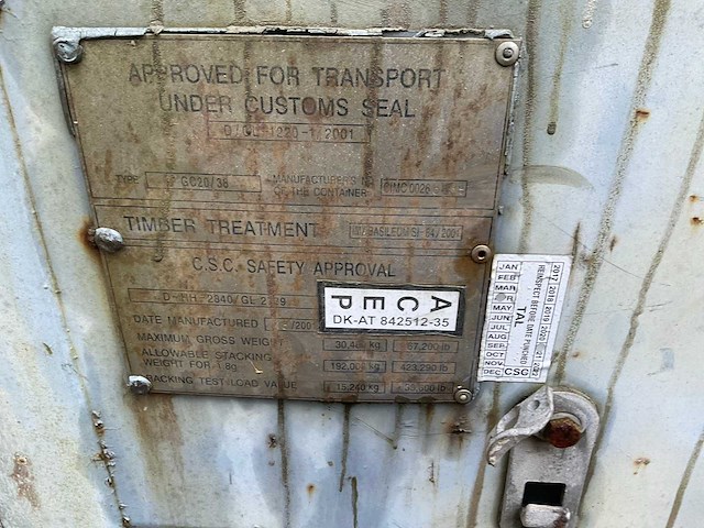 2001 timber treatment gc20/38 zeecontainer - afbeelding 3 van  6