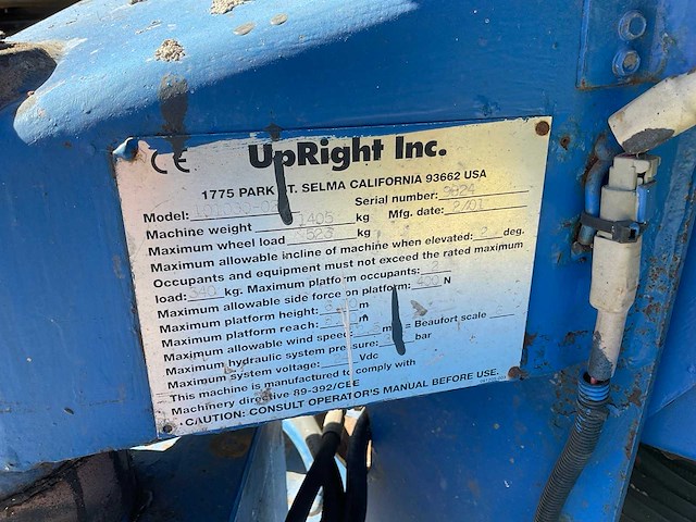 2001 upright 101000-02 hoogwerker - afbeelding 3 van  9