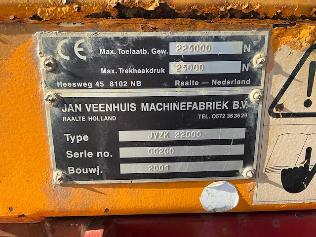 2001 veenhuis jvzk22000 dumper aanhanger - afbeelding 11 van  19