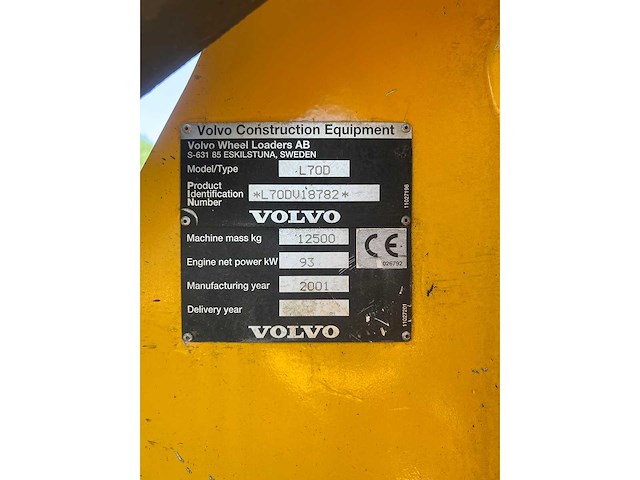 2001 volvo l70d wiellader - afbeelding 16 van  23