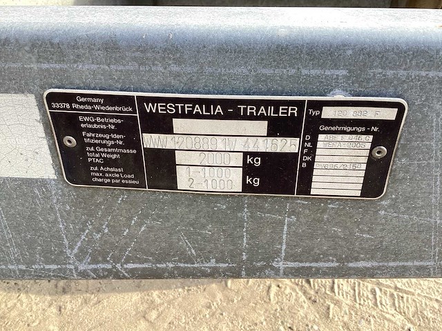 2001 westfalia 120882f paardentrailer - afbeelding 2 van  14