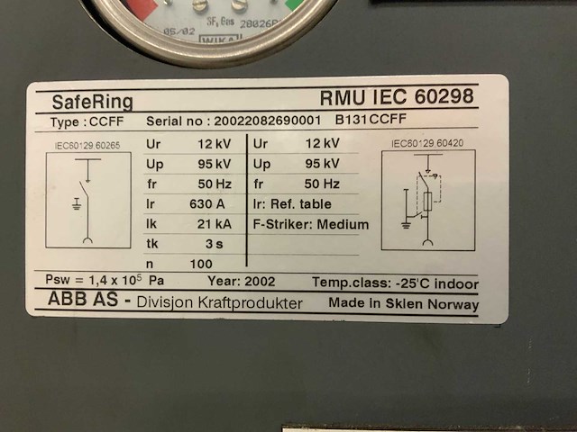 2002 abb ccff middenspanningsgasgeïsoleerde compacte schakelinstallatie - afbeelding 2 van  2
