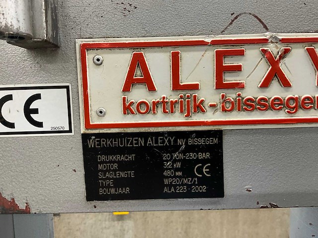 2002 alexy wp20/mz/1 garagepers / hydraulische pers - afbeelding 1 van  1