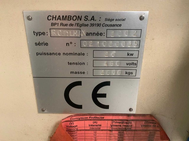 2002 bmh / chambon profilmax vierzijdige profileer- en schaafmachine - afbeelding 8 van  14
