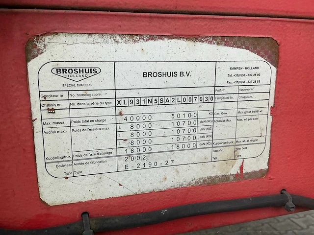 2002 broshuis e2190/27 3-asser dieplader - afbeelding 27 van  33