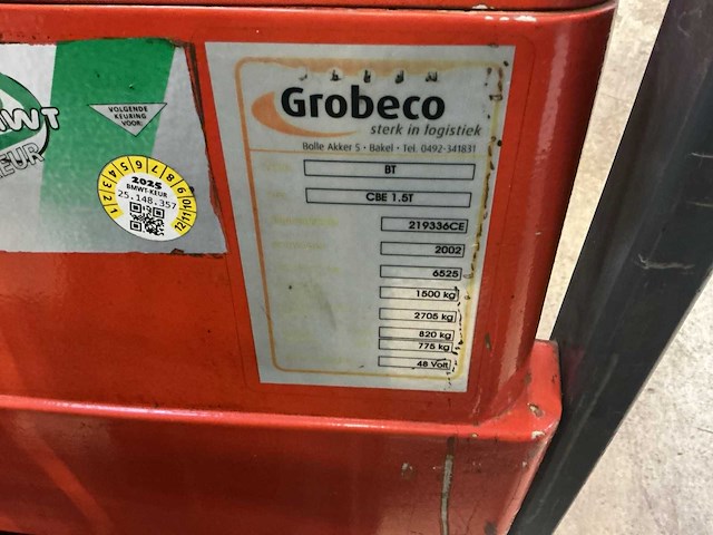 2002 bt cbe 1.500 kg vorkheftruck - afbeelding 10 van  10