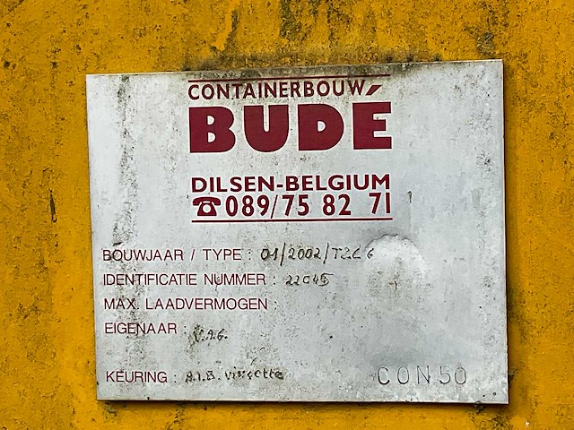 2002 bude zeecontainer 20ft haakarm - afbeelding 9 van  9