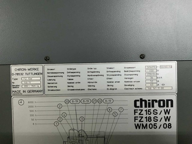 2002 chiron fz 15 w high speed cnc-bewerkingscentrum - afbeelding 10 van  12