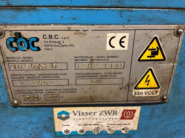 2002 coc uni60a1d buigmachine - afbeelding 8 van  8