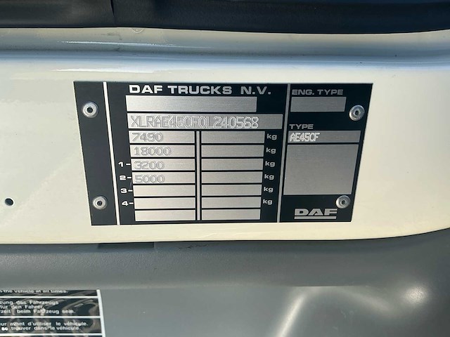 2002 daf lf 45.220 vrachtwagen (1420km!) - afbeelding 51 van  65