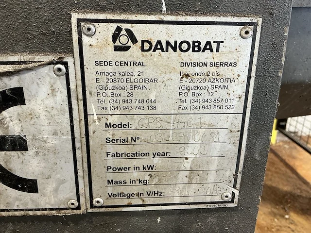2002 danobat cps 440 i bandzaagmachine met automatisch aanslagsysteem - afbeelding 9 van  17