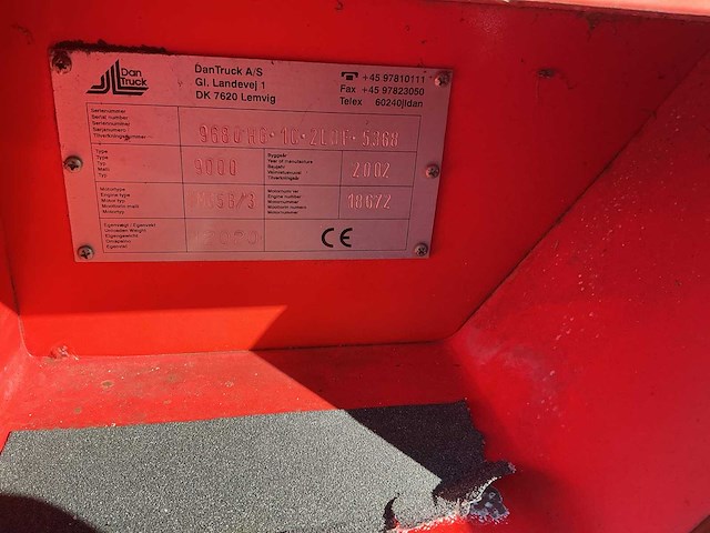 2002 dantruck 9000 vorkheftruck - afbeelding 7 van  15