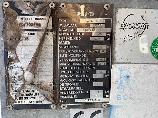 2002 de jong holland a 32-l bouwlift - afbeelding 7 van  7