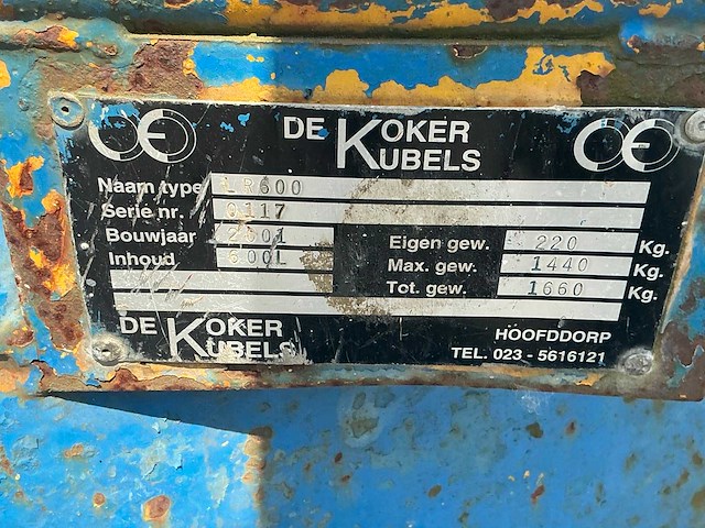 2002 de koker 600lr betonkubel - afbeelding 6 van  6