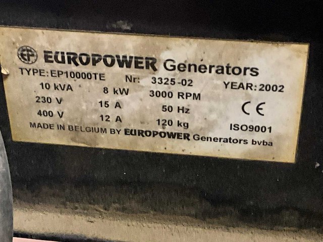 2002 europower ep10000te stroomgenerator - afbeelding 3 van  9