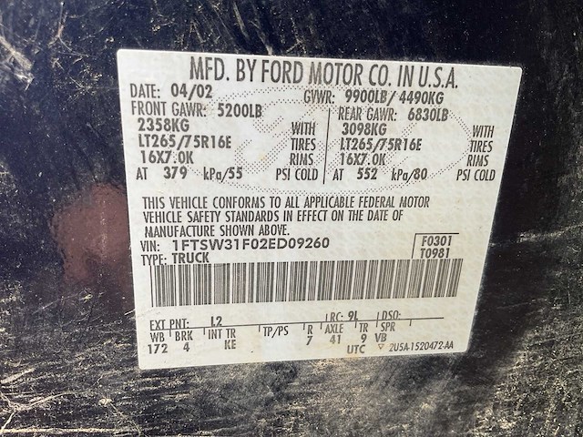 2002 ford f350 crew cab bedrijfswagen - afbeelding 1 van  16