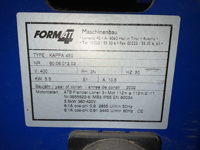 2002 format 4 kappa 450 formaatcirkelzaagmachine - afbeelding 7 van  15