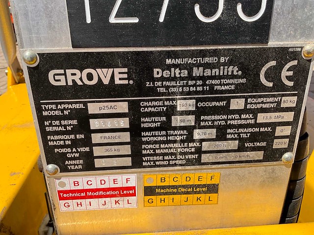 2002 grove p25ac hoogwerker - afbeelding 7 van  15