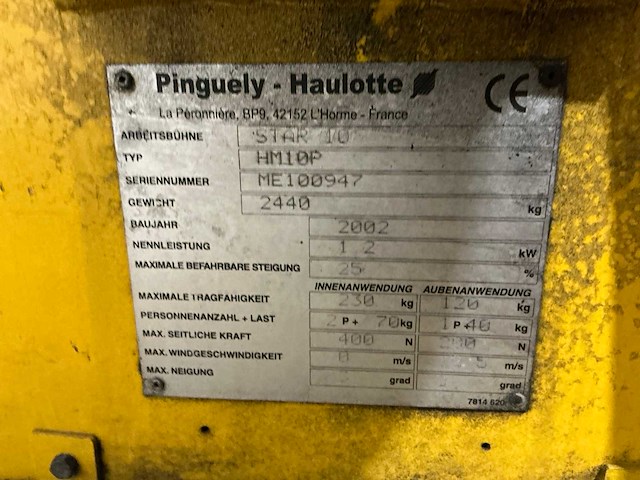 2002 haulotte hm10p hoogwerker - afbeelding 11 van  20