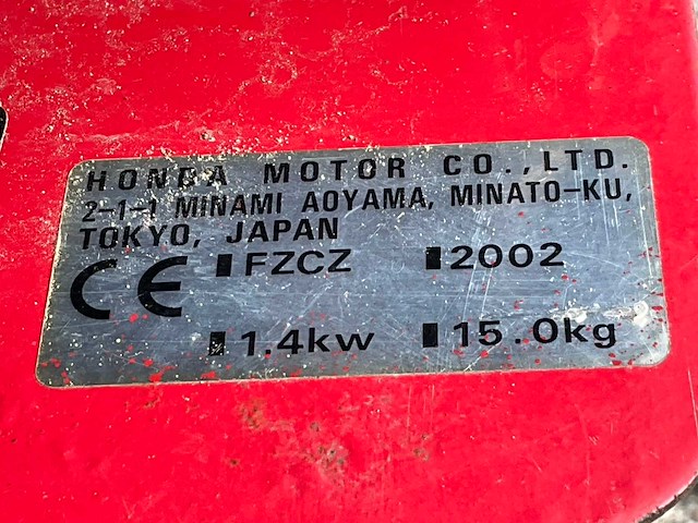 2002 honda fg200 grondfrees - afbeelding 9 van  9