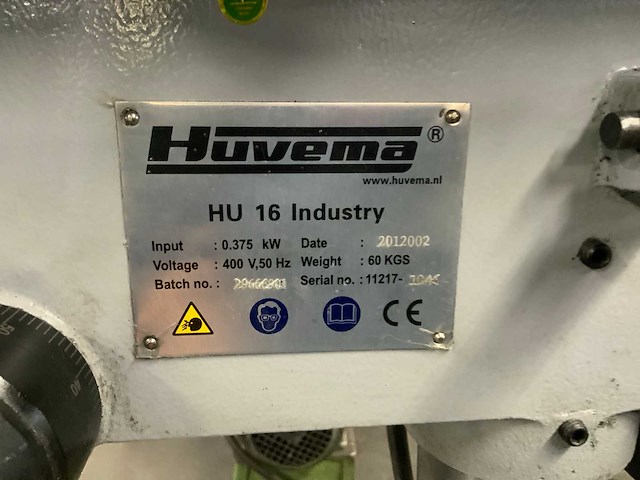 2002 huvema hu 16 industrie tafelboormachine - afbeelding 6 van  6