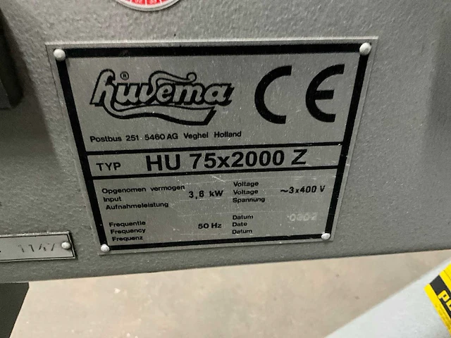 2002 huvema hu75x200 z bandschuurmachine - afbeelding 5 van  5