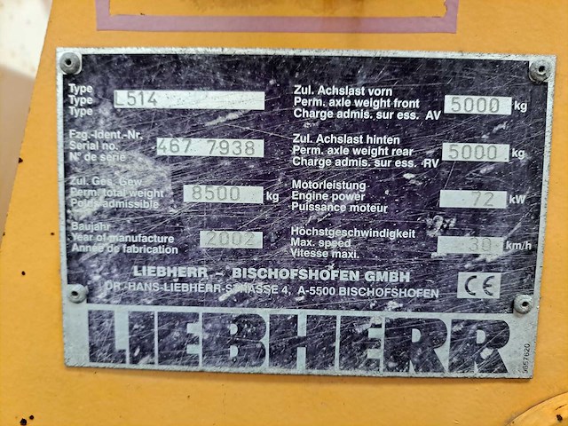 2002 liebherr l514 shovel - afbeelding 21 van  22