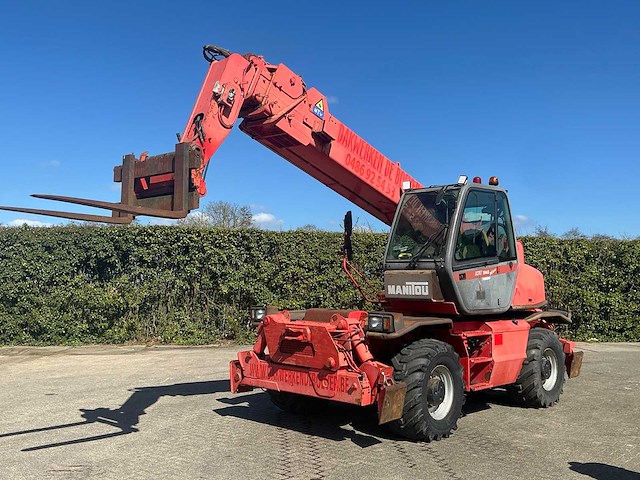 2002 manitou mrt 2145 roterende verreiker 21 meter met remote - afbeelding 1 van  18