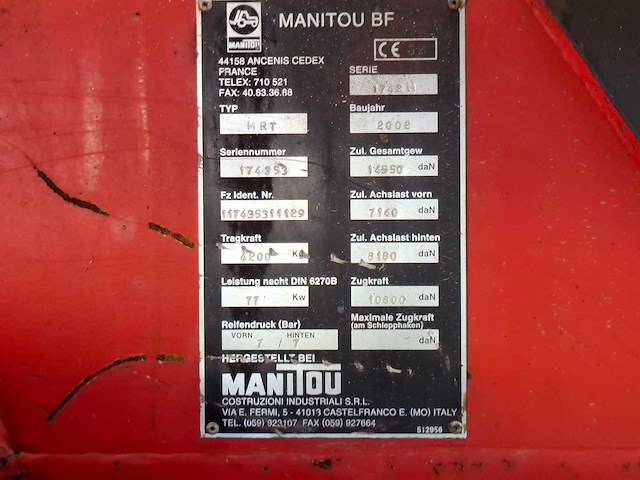 2002 manitou mrt1742 verreiker - afbeelding 16 van  29