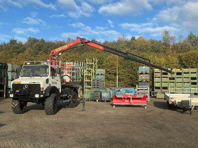 2002 mercedes-benz unimog u2150l met palfinger pk 9501 kraan en hoogwerkerbak - afbeelding 15 van  69