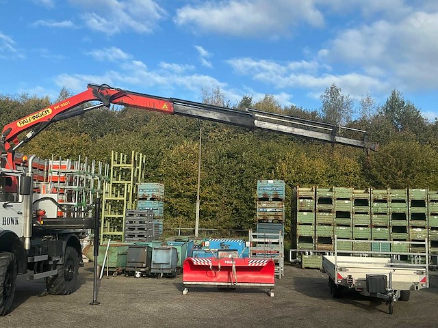 2002 mercedes-benz unimog u2150l met palfinger pk 9501 kraan en hoogwerkerbak - afbeelding 16 van  69