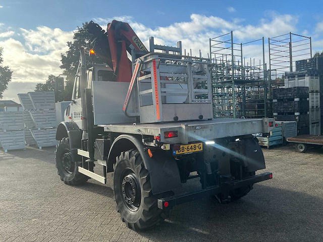 2002 mercedes-benz unimog u2150l met palfinger pk 9501 kraan en hoogwerkerbak - afbeelding 4 van  69